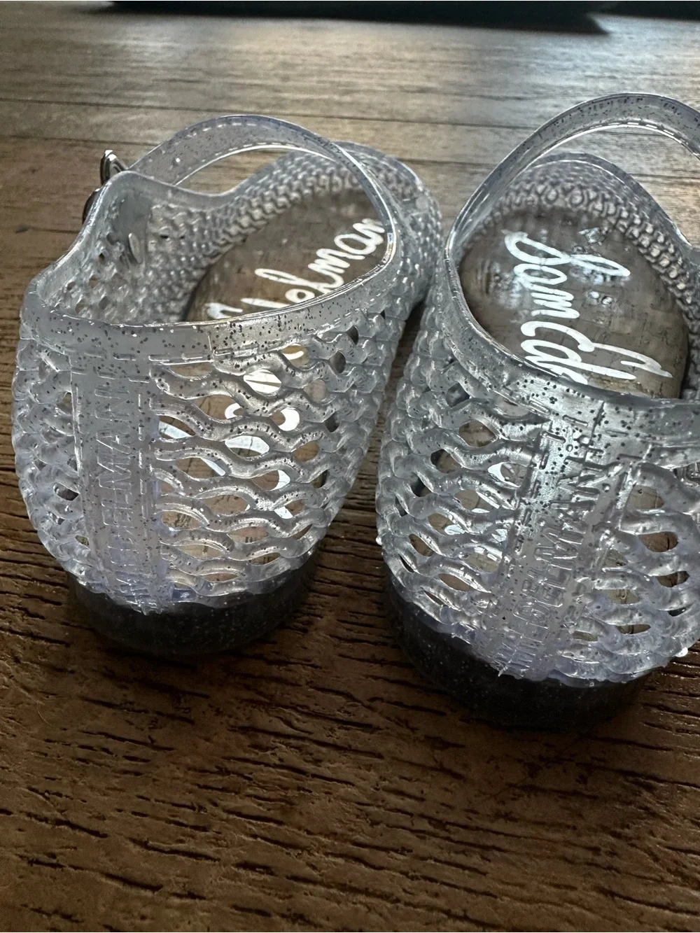 Sam Edelman Clear Glitter Jelly Mary Jane Flats for Girls 4M
